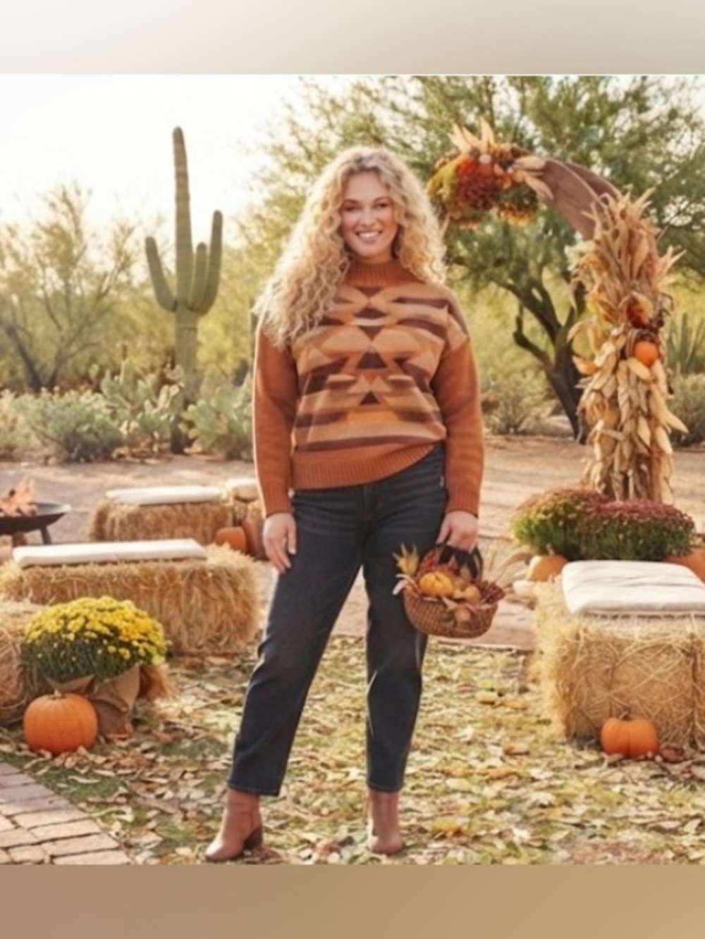 Savannah Jane Aztec Acrylic Sweater NWT